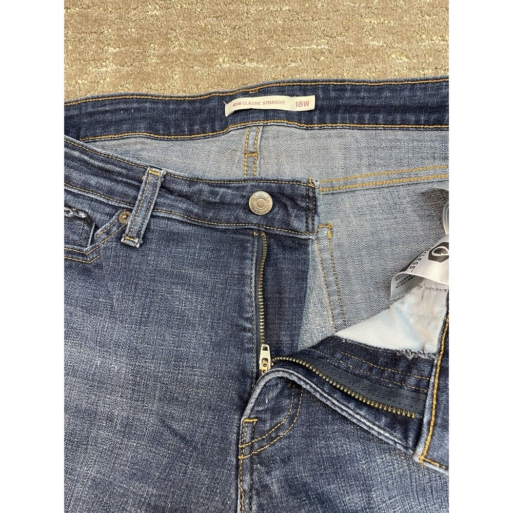 Levi's 414 Classic Straight Jeans Women’s 18W Blue Stretch Denim - Picture 10 of 14